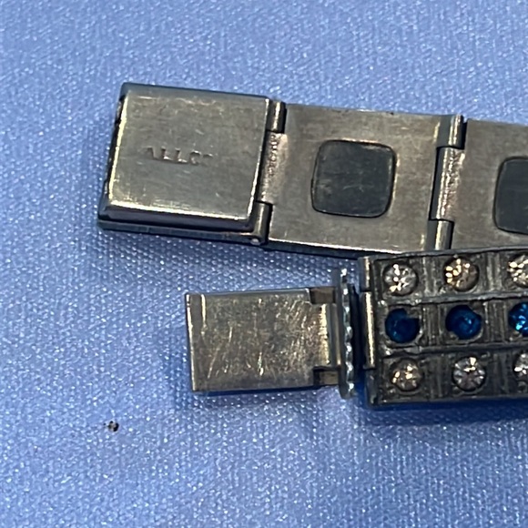 ALLCO Art Deco paste blue and clear stones Bracelet - Picture 11 of 12